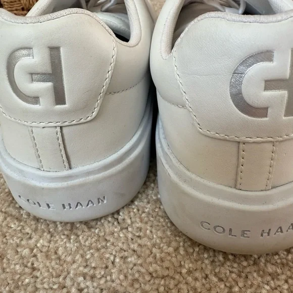 Cole Haan ladies White Leather Sneakers - Picture 4 of 8